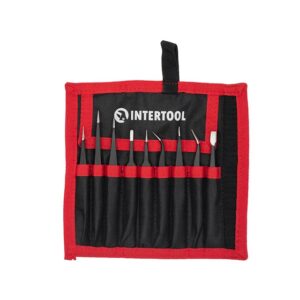 Intertool Набір антистатичних пінцетів у чохлі 9шт 6002