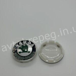 Заглушка в колісний диск Skoda 56x52(06) чорний+бежевий (4шт)