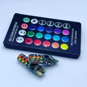Лампа Діод Т10(W5W)БЦ12V LED 12xCOB RGB silicone STROBE(стробоскоп+пульт) 00297