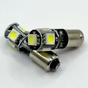 Лампа Дsод BA9s (T4W)А 12V LED 5х5050 white резистор-с 00109