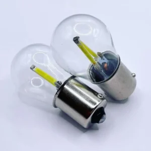 Лампа Діод BA15s (Р21W)А 12V LED 2хCOB+Glass white 00166