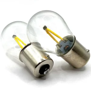 Лампа Діод BA15s (РY21W)А 12V LED 2хCOB+Glas Yellow 00218