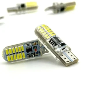 Лампа Діод Т10(W5W)БЦ12V LED 24x4014 white silicon STROBE(стробоск) 00287
