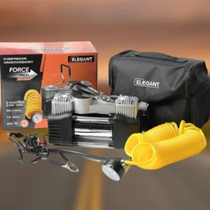 Elegant Компресор 2 циліндра Force Maxi 300W/10атм/90л/14А/7.5м шланг спіраль/сумка